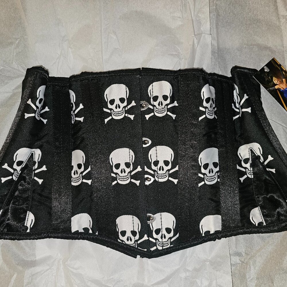 NWT 2X TIGHT LACING DAY OF DEAD SKULL CORSET